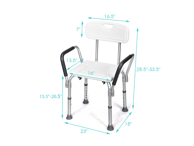 Costway Shower Bath Chair Adjustable Height Bathtub Stool W Removable