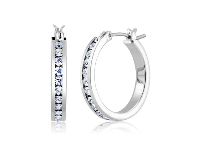 Gold Plated Cubic Zirconia Hoop Earrings Stacksocial