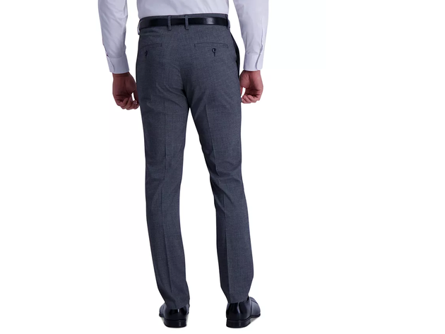 Kenneth Cole Reaction Men's Stretch Heather Glen Plaid Slim Fit Flat Front Dress Pants Charcoal Heather Charcoal Size 36X32