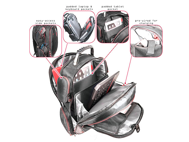 Mobile Edge CORE Gaming Backpack w/ Velcro Panel 17.3