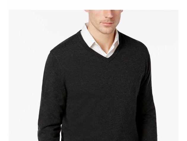 Alfani Mens Knit Pullover Sweater Black Size Small