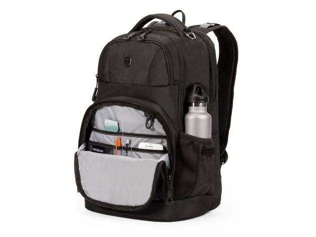 Swissgear 18.5 Inches Laptop Backpack With Multiple Compartments, Zip Pocket, Side Pockets, Padded Laptop Pocket, Organizer Pocket, Cell Phone Pocket, Black