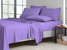 6-Piece Bamboo-Blend Comfort Luxury Sheet Set (Periwinkle/Queen)