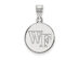 10k White Gold Wake Forest U. Medium 'WF' Disc Pendant