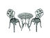 Costway Patio Furniture Cast Aluminum Rose Design Bistro Set Antique Green