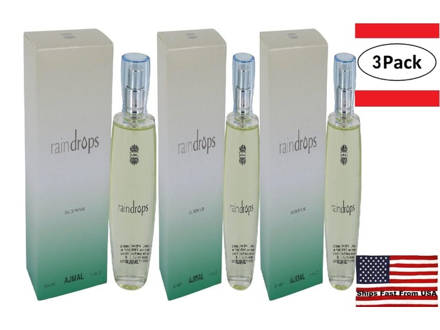 3 Pack Ajmal Raindrops by Ajmal Eau De Parfum Spray 1.7 oz for Women