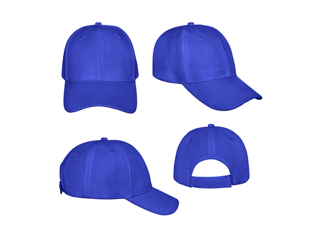 7 Pack Plain Baseball Cap Hat Adjustable Back - Royal Blue