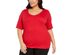 Karen Scott Women's Plus Size Cotton V-Neck Top Red Size 0X