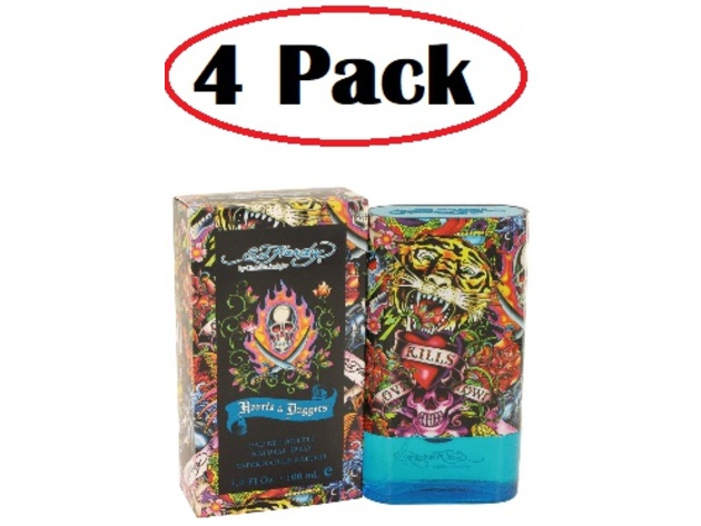 4 Pack of Ed Hardy Hearts & Daggers by Christian Audigier Eau De Toilette  Spray 3.4 oz | StackSocial