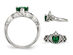 Claddagh Ring in Stainless Steel with Green Heart CZ - 8