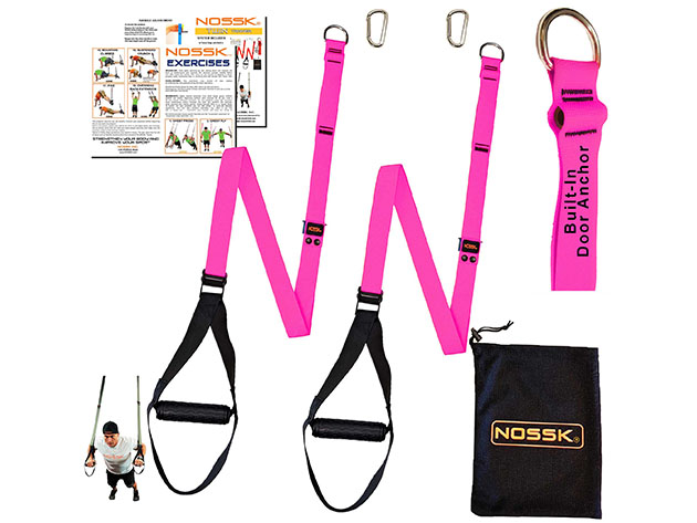 NOSSK TWIN PRO Suspension Fitness Strap Trainer (Pink)