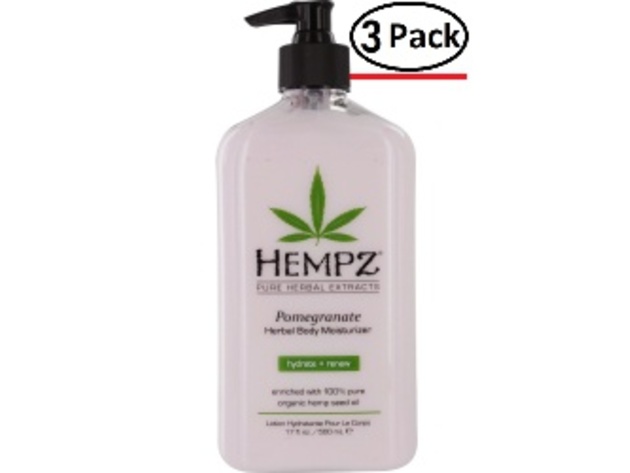 Hempz By Hempz Pomegranate Herbal Moisturizer Body Lotion 17 Oz For Unisex (Package Of 3)