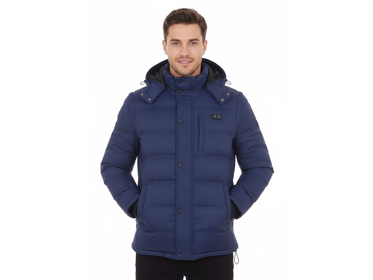 Men's Helios Hybrid Heated Coat with Power Bank (Navy/XL)