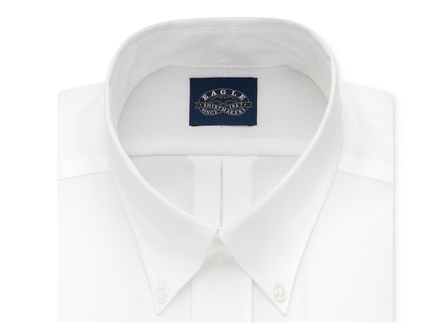 Eagle Men's Classic-Fit Stretch Collar Non-Iron Solid Dress Shirt White Size 34-35