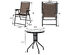 Costway 3 Piece Bistro Patio Garden Furniture Set 2 Folding Chairs Glass Table Top Steel Brown & Black