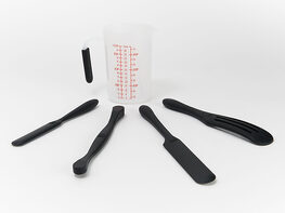 Mad Hungry 4-Piece Silicone Spurtle Set + Measuring Cup