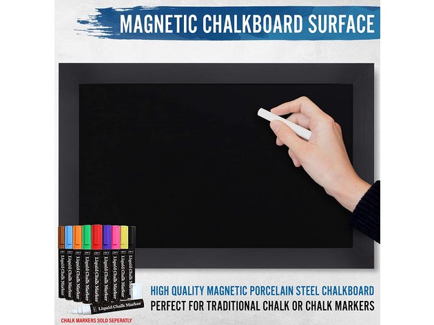 HBCY Creations Rustic Magnetic Wall Chalkboard, Small Size 11" x 17" - Black (new)