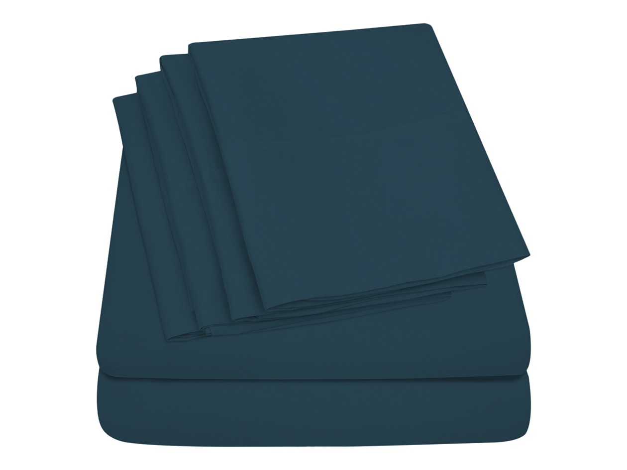 Super-Soft 1800 Series Bamboo Blend 6-Piece Sheet Set (Navy/Full)