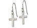 Stainless Steel Polished Cross Earrings