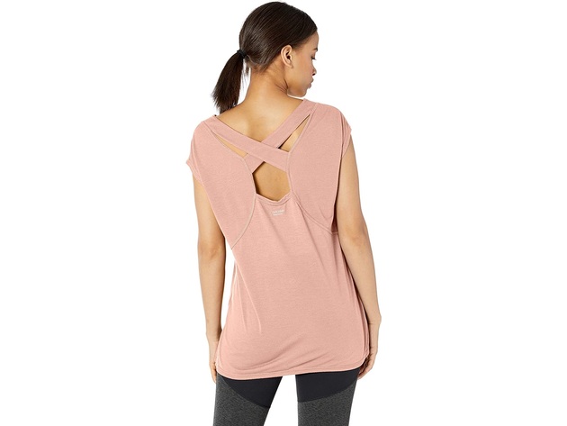 Calvin Klein Women's Cap-Sleeve Crisscross Back T-Shirt Nude Size Extra Small