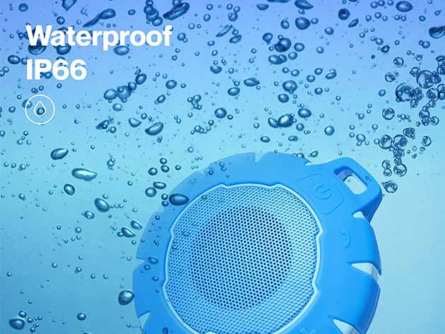 iJoy Bath Bomb Bluetooth Shower Speaker with Strap (Blue)