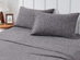 Kathy Ireland 4 Piece Heathered Jersey Knit Cotton Sheet Set (Queen/Dark Gray)