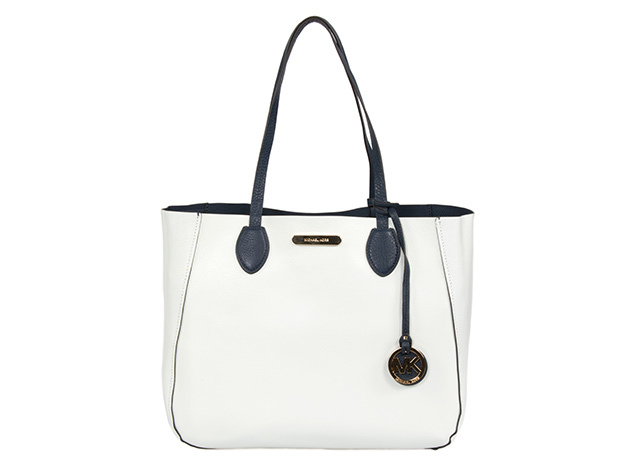 Michael Kors Leather Reversible Large Mae Tote (Navy)