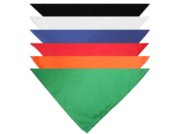 Pack of 8 Triangle Bandanas - Solid Colors and Polyester - 30 in x 20 in x 20 in - Orange