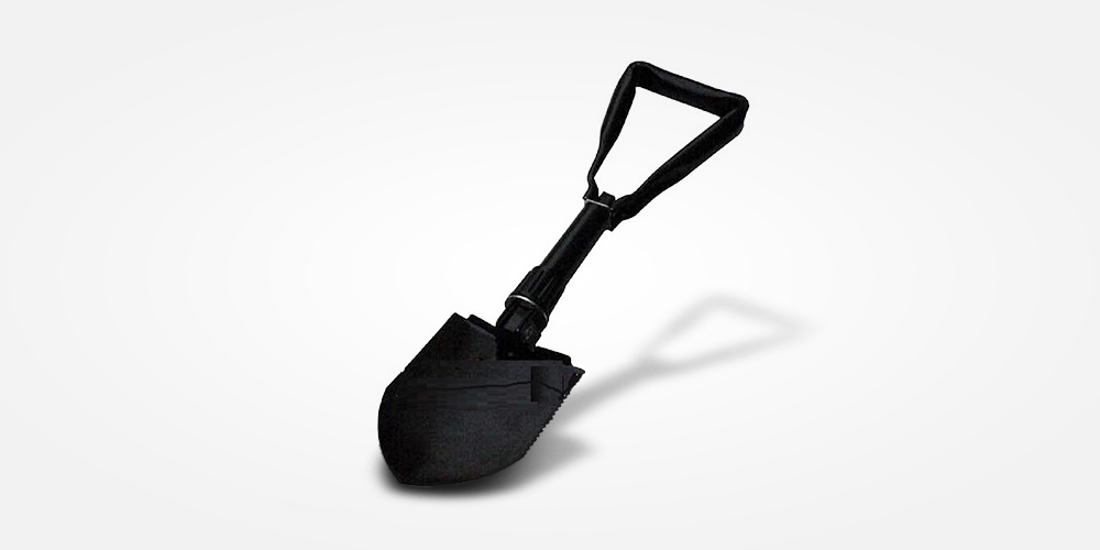 A small black shovel