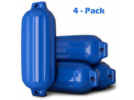 Costway 4 Ribbed Marine 8.5''X 27''Boat Fender Vinyl Bumper Dock Shield Durable Blue - Blue