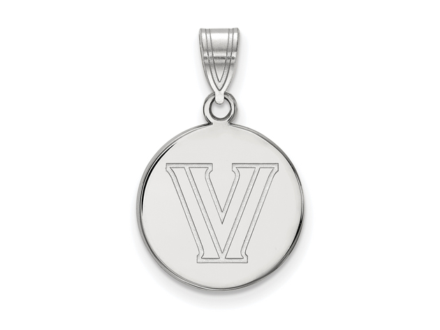 Sterling Silver Villanova U. Medium Logo Disc Pendant