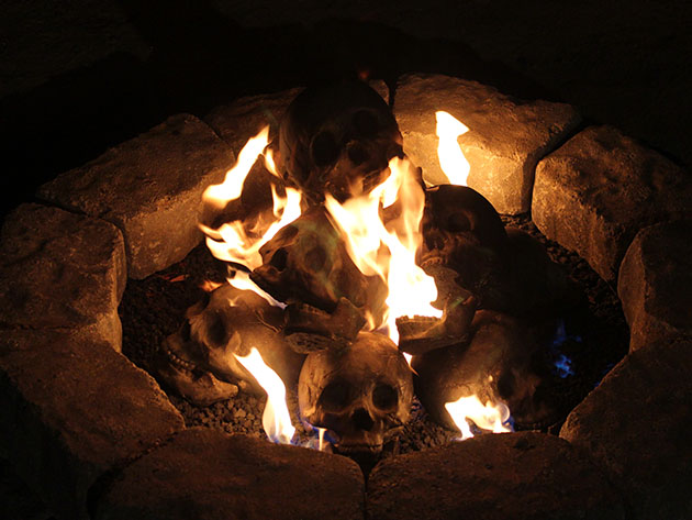 Ceramic Fireplace Aged Skull (10-Pack)