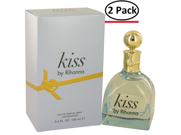 Rihanna Kiss by Rihanna Eau De Parfum Spray 3.4 oz for Women (Package of 2)