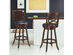Costway Set of 2 Bar Stools 29'' Height Wooden Swivel Backed Dining Chair Home Kitchen - brown+ black