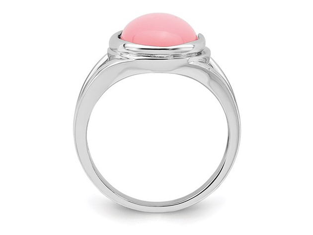 3/5 Carat (ctw) Natural Pink Opal Ring in Sterling Silver - 8