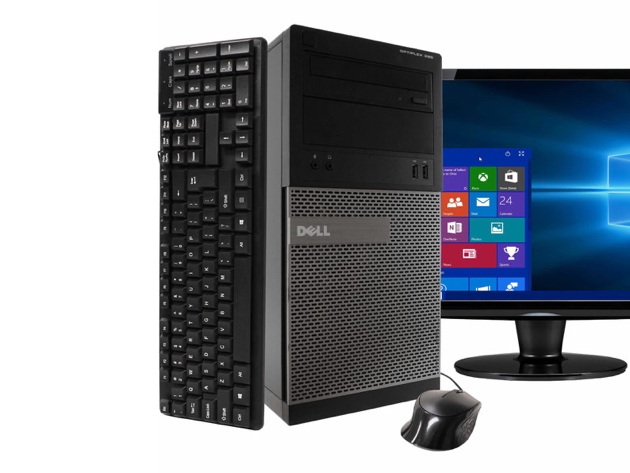 Dell 390 Tower PC, 3.2GHz Intel i5 Quad Core Gen 2, 8GB RAM, 2TB SATA HD, Windows 10 Professional 64 bit, 22" Screen (Renewed)