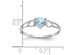 14K White Gold Aquamarine Heart Ring 2/5 Carat (ctw) - 7