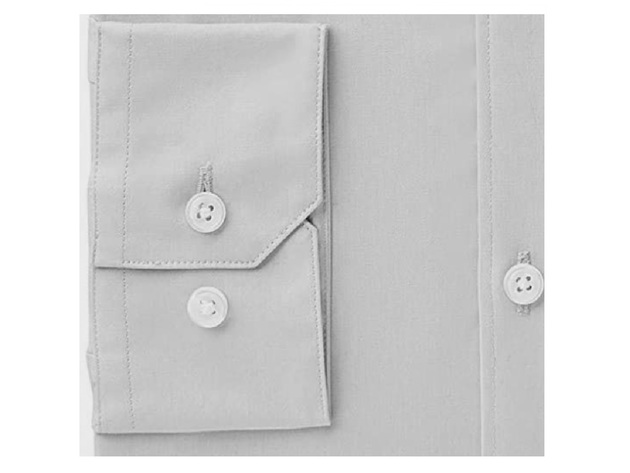Ryan Seacrest Distinction Men's Non-Iron Performance Gray Dress Shirt Size 16.5x32-33