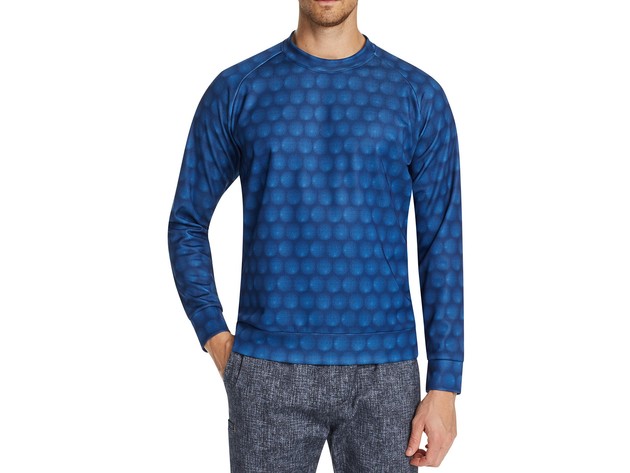 Tallia Men's Slim-Fit Stretch Circles Sweat Shirt Navy Size Small