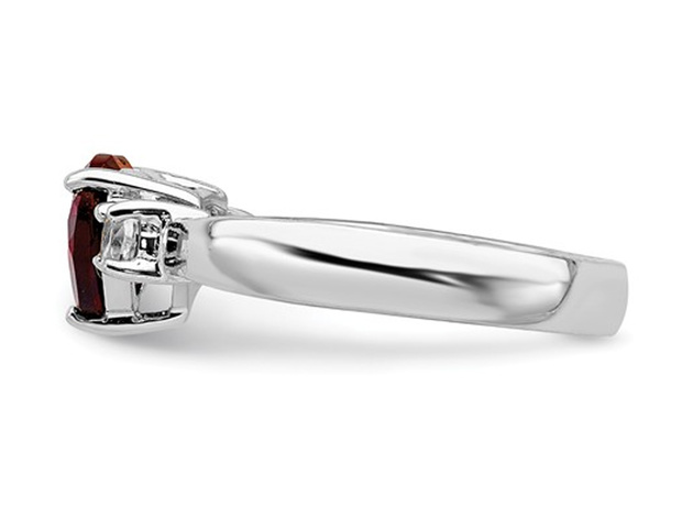 1.40 Carat (ctw) Garnet and White Topaz Ring in Sterling Silver - 8