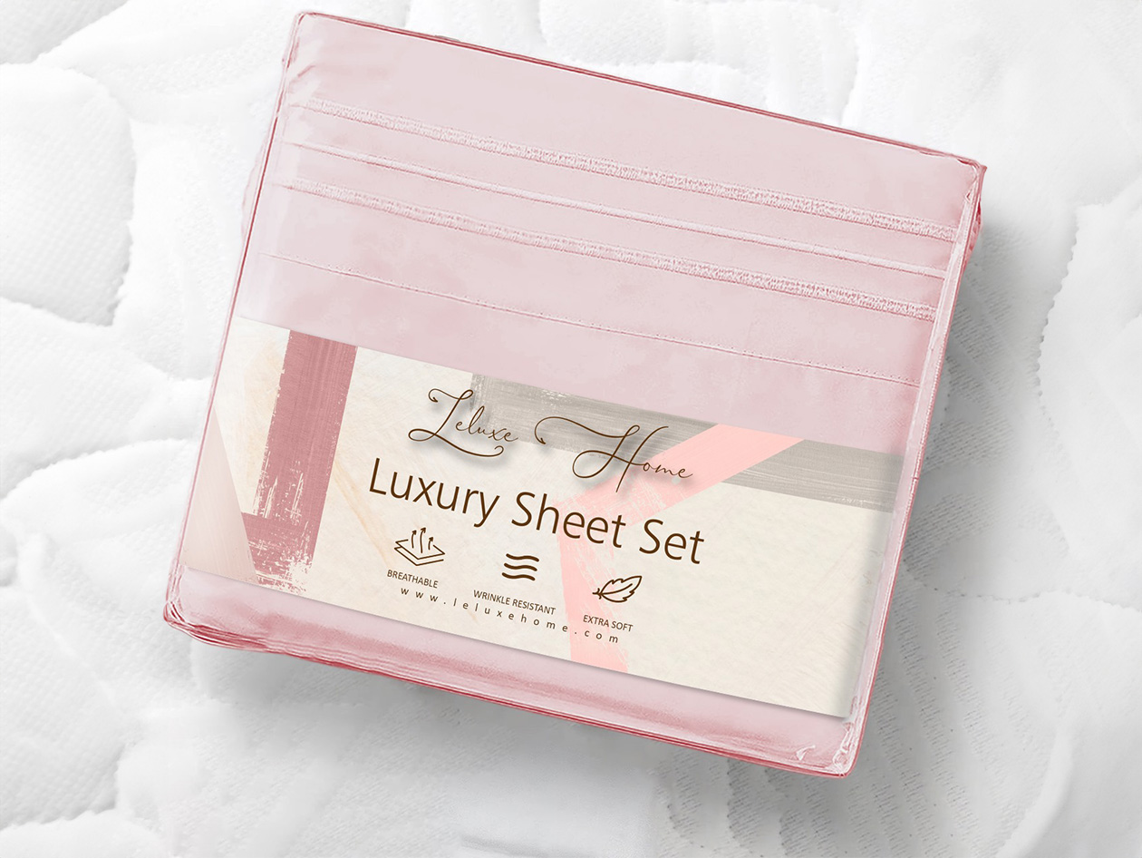 The Luxe 4-Piece Microfiber Bed Sheet Set (Pink/Queen)