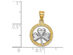 Celtic Clover Leaf Pendant Necklace in 14K Yellow and White Gold with Chain