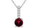 1.25 Carat (ctw) Garnet Pendant Necklace in 14K White Gold with Diamonds