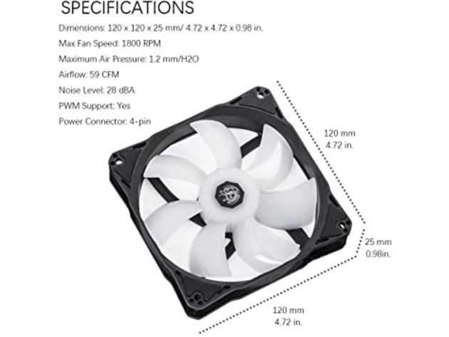 Bitspower BPTA-FX1812NT-1 Notos 120mm DRGB Computer Fan PWM PC Cooling Fan (Used, Open Retail Box)