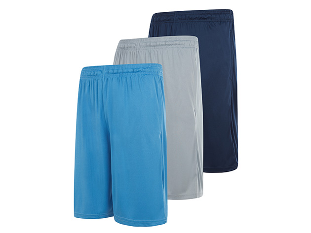 Athletic Shorts for Men with Pockets (3-Pack, Set F/Small)