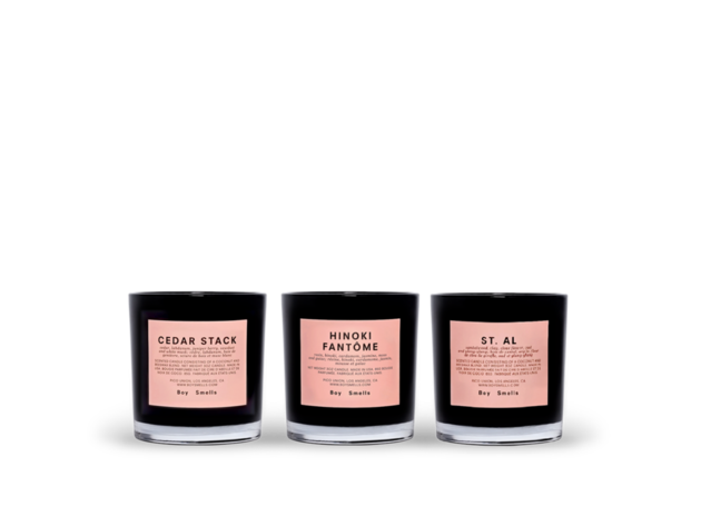 Boy Smells Scented Candle Votive Set: Cedar Stack, Hinoki Fantome And ST. AL