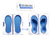 Custom Feet Dynamic Blue: Heat Moldable Orthotic Insoles