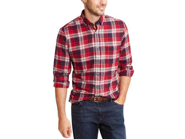 Club Room Men's Flannel Shirt Red Size Small