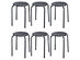 Costway Set of 6 Stackable Metal Stool Set Daisy Backless Round Top Kitchen - Black