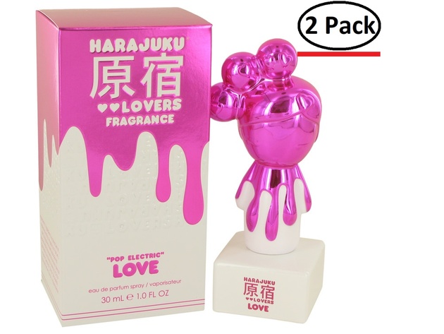 Harajuku Lovers Pop Electric Love by Gwen Stefani Eau De Parfum Spray 1 oz for Women (Package of 2)